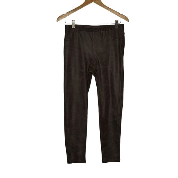 Karen Kane brown faux suede reptile pull on leggings size M - Picture 2 of 8
